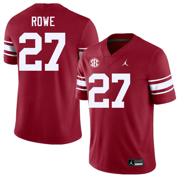 #27 Jayden Rowe Oklahoma Sooners 2024 SEC Conference College Football Jerseys-Throwback